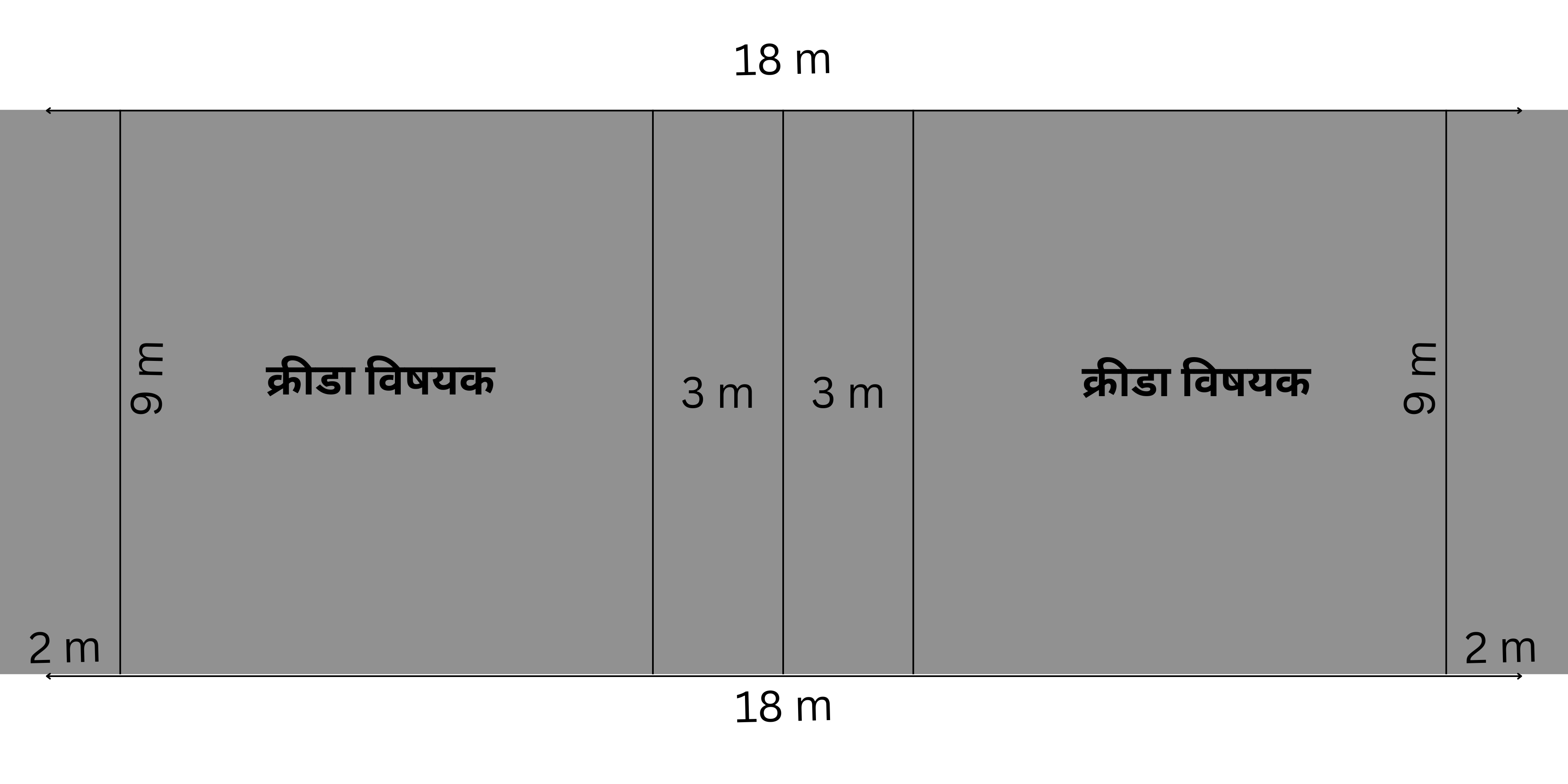 volleyball court dimensions with measurement markings