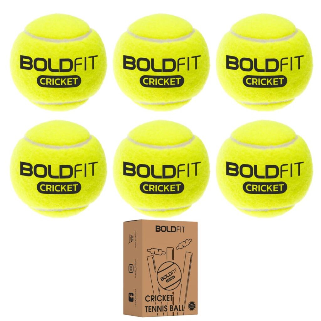 Boldfit Lightweight Rubber Tennis Balls for Court and Turf - Tournament and Cricket Use Green
